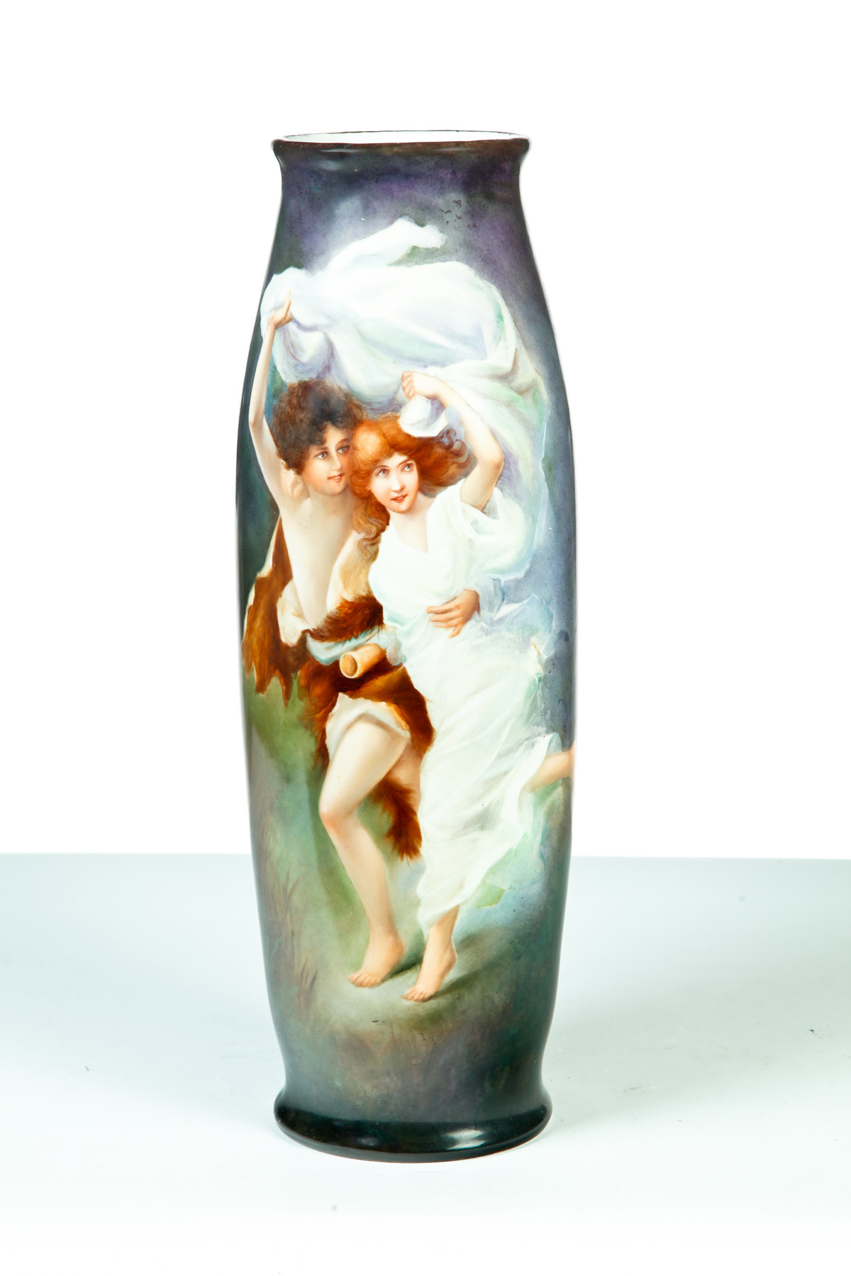 Appraisal: T V LIMOGES HAND PAINTED VASE France ca Scene is