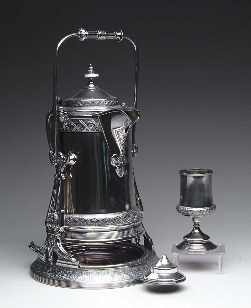 Appraisal: EXCEPTIONAL VICTORIAN QUADRUPLE PLATED KETTLE ON STAND Reed Barton Taunton