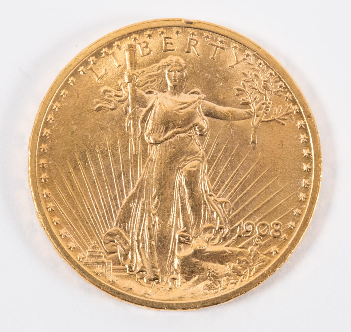 Appraisal: U S St Gaudens type gold double eagle no motto