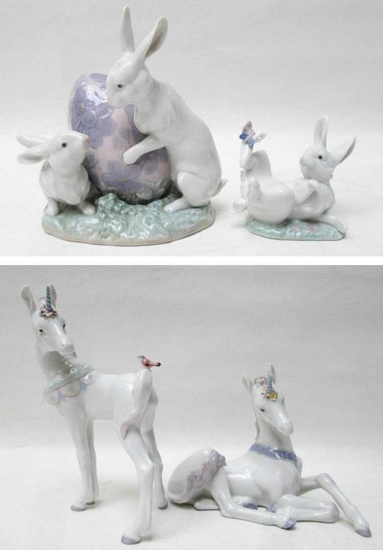 Appraisal: FOUR LLADRO PORCELAIN FIGURINES by sculptor Jose Luis Alvarez Easter