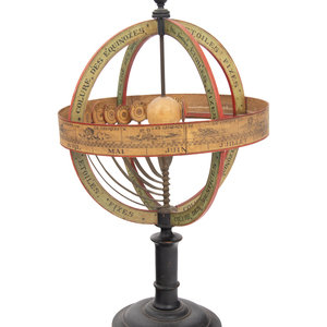 Appraisal: A French Copernican Armillary Sphere with Internal Orrery Likely by