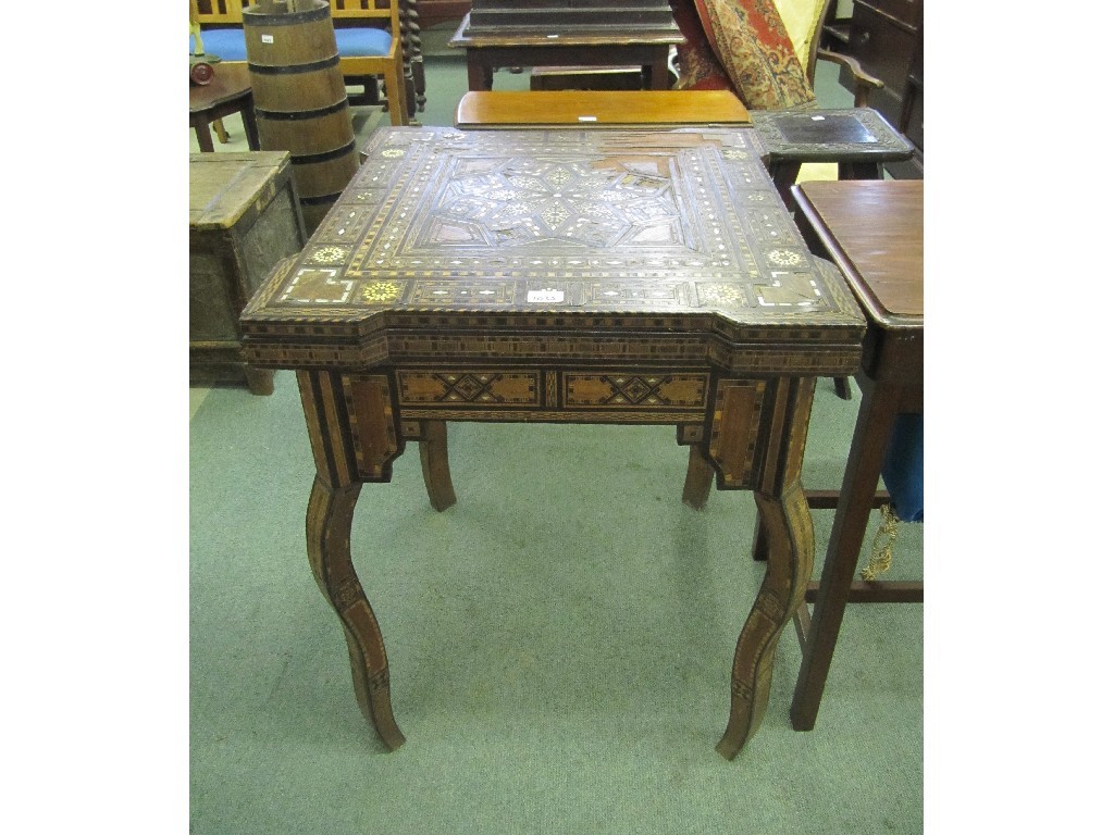 Appraisal: Syrian mother of pearl decorated and inlaid games table