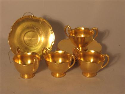 Appraisal: Twelve Limoges porcelain gilt bouillon stands with saucers