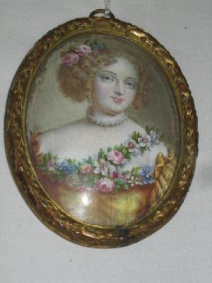 Appraisal: AN ENAMEL PLAQUE of oval form printed with portrait of