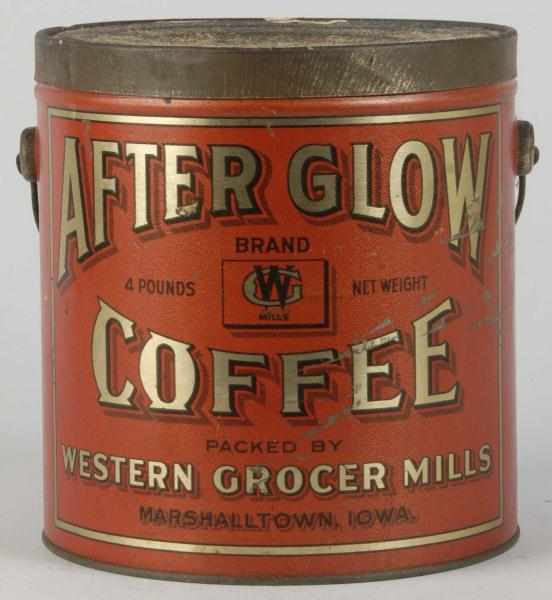 Appraisal: After Glow Coffee Can Description Original lid Nice lettering Condition