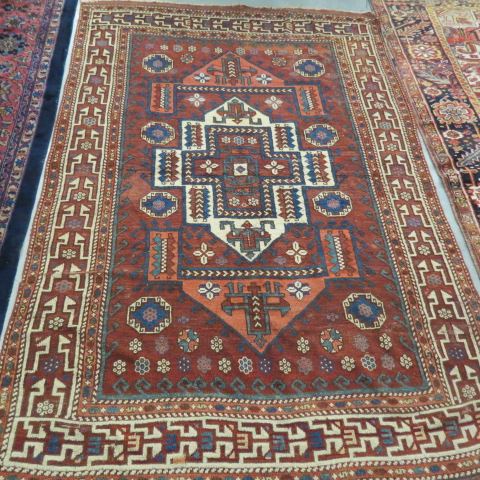 Appraisal: Bergama Turkish Handmade Rugsemi-antique Western Anatolia region great geometric designs