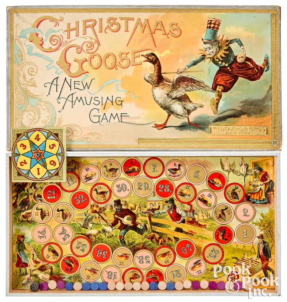 Appraisal: McLoughlin Bros Christmas Goose Game ca McLoughlin Bros Christmas Goose