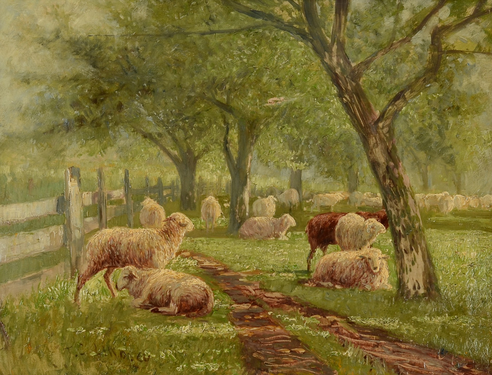 Appraisal: LINDSAY Thomas Corwin American - Sheep in a Shady Pasture