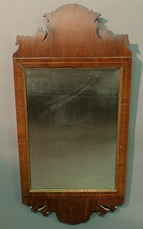 Appraisal: - Chippendale mahogany framed mirror c x -