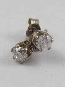 Appraisal: A pair of diamond ear studs each stone approx of