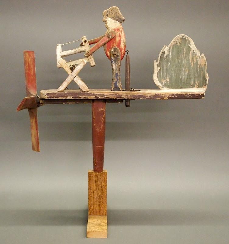 Appraisal: Folk Art Sawing Man whirligig An American Folk Art Sawing