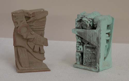 Appraisal: Two Unfinished Maquettes in green and brown Ceramic on Ceramic