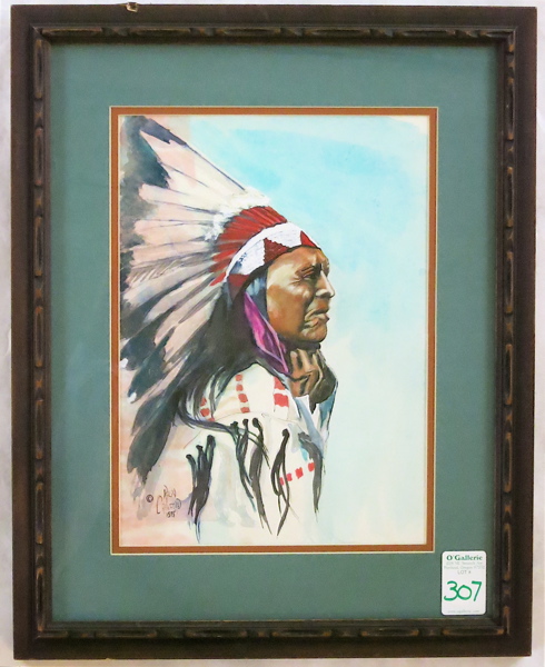 Appraisal: RALPH CRAWFORD WATERCOLOR ON PAPER Idaho th century Native American