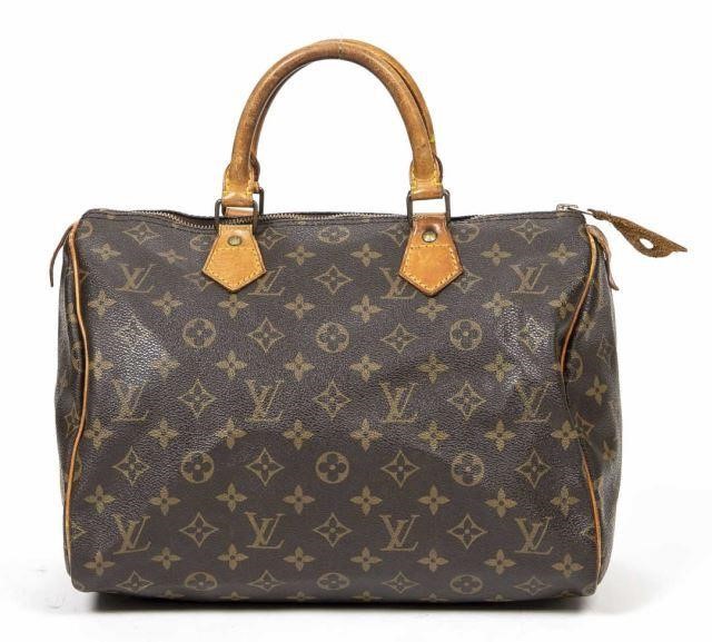 Appraisal: Louis Vuitton Speedy handbag in monogram coated canvas with brass