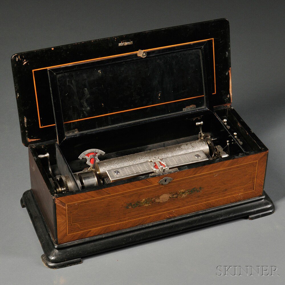 Appraisal: Eight-air Cylinder Musical Box with an -in cylinder dual combs