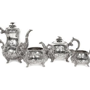 Appraisal: A Victorian Silver Four-Piece Tea and Coffee Service Edward Barnard