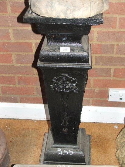 Appraisal: A VICTORIAN CAST IRON PLINTH of tapering form with embossed