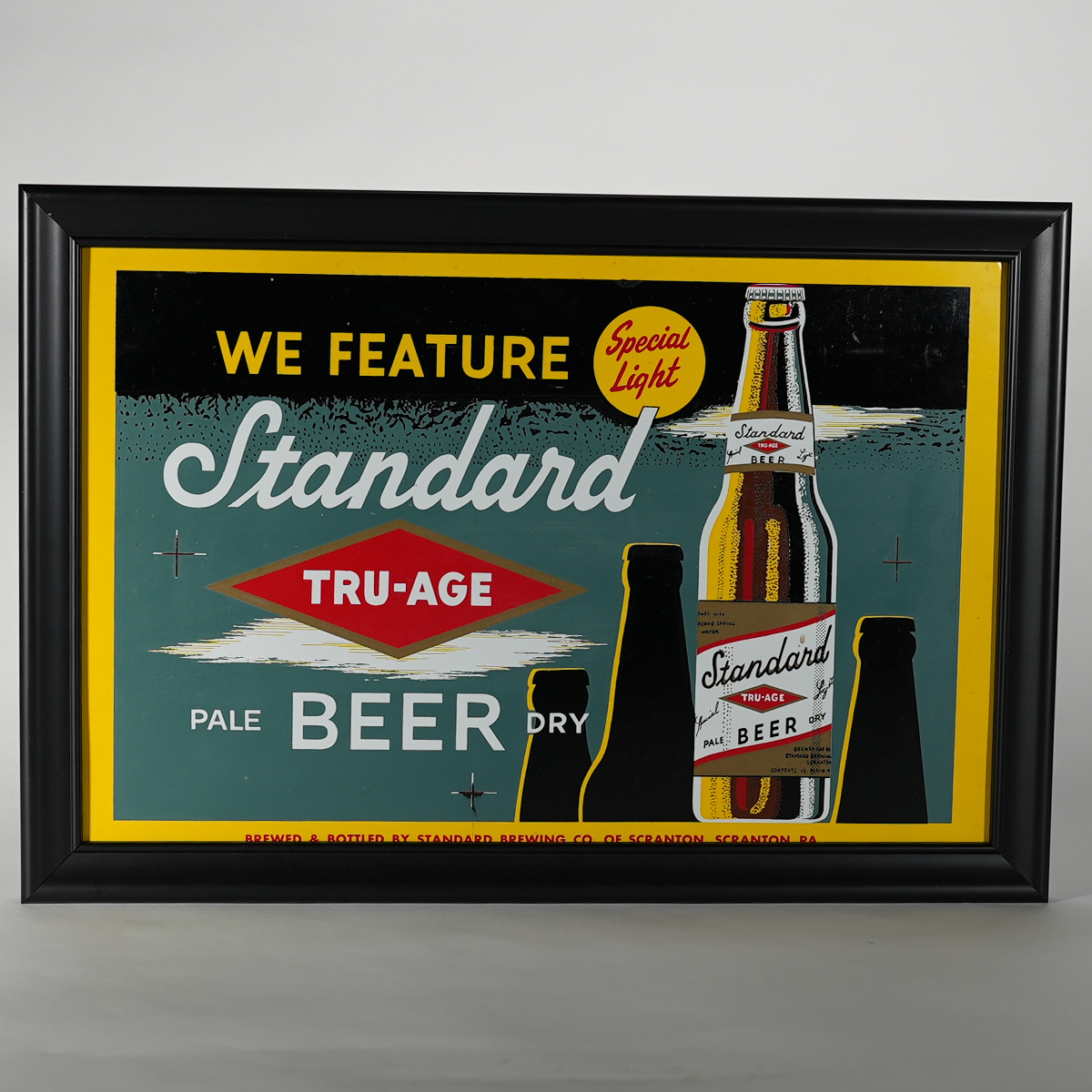 Appraisal: Standard Tru-Age Beer Tin Litho Sign or Menu FragmentReference n