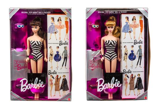 Appraisal: Sale Lot Two Special Edition Reproduction Barbies model inches