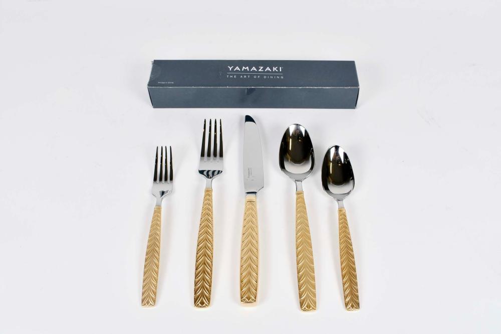 Appraisal: YAMAZAKI GOLD PLATED FLATWARE SERVICE FOR FOURTEENJapan In the Feather