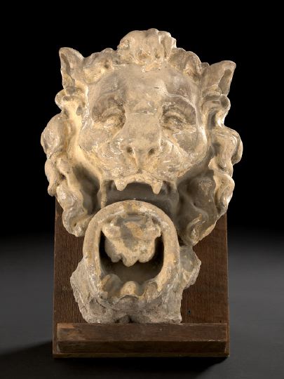 Appraisal: Large Italian Cast Stone Head of the Nemean Lion first