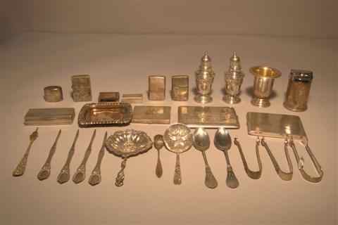 Appraisal: GROUP OF SILVER SMOKING ACCESSORIES including three cigarette cases an