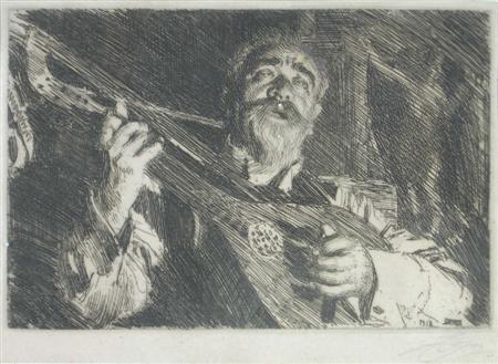 Appraisal: ANDERS LEONARD ZORN SWEDISH - VIKE Etching signed cm x