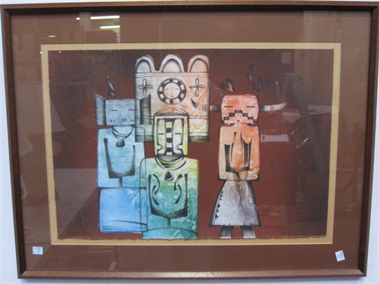 Appraisal: NAMINGHA DAN NATIVE AMERICAN B Three Women Signed titled and