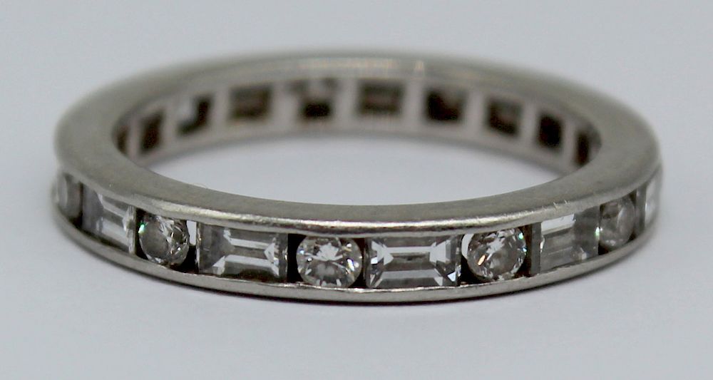 Appraisal: JEWELRY Platinum and Diamond Eternity Band Platinum eternity wedding band