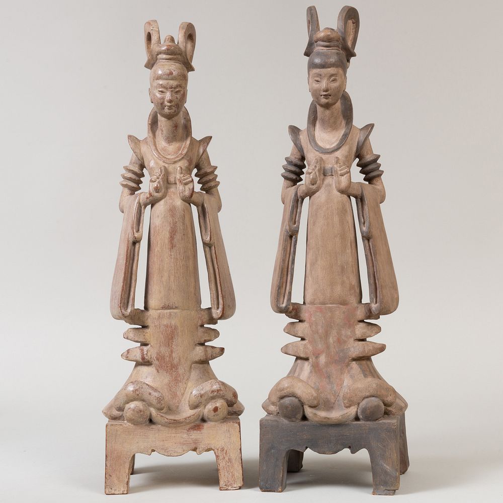 Appraisal: Allen Townsend Terrell - Chinese Tomb Figures Two Figures Each