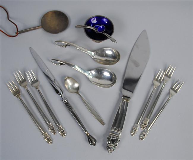 Appraisal: ASSEMBLAGE OF DANISH SILVER Jensen and other makers including small