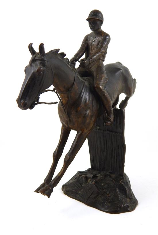 Appraisal: Vienna Austria bronze sculpture depicting a jockey riding a horse