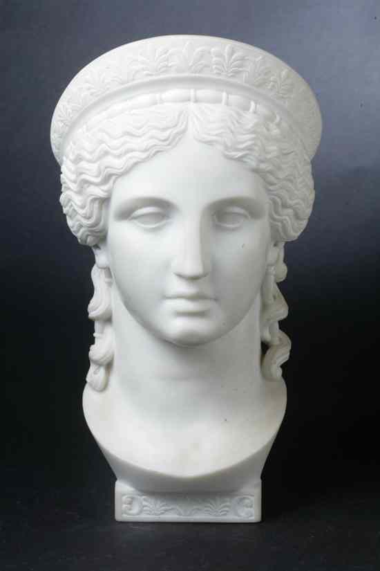 Appraisal: ITALIAN NEOCLASSICAL-STYLE CARVED MARBLE BUST OF GODDESS late th-early th