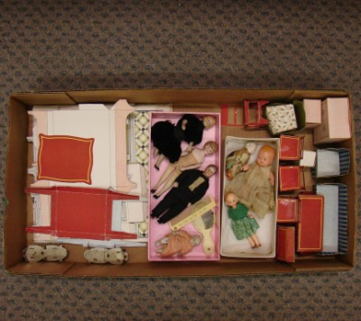 Appraisal: Lot IMCSO paper dollhouse rooms with group of paper furniture