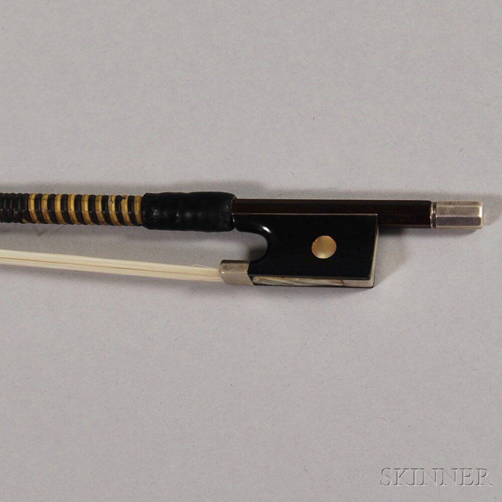 Appraisal: Silver-mounted Violin Bow the octagonal stick illegibly stamped weight grams