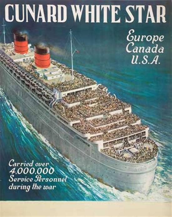 Appraisal: CUNARD LINE Queen Elizabeth Cunard White Star Europe Canada U