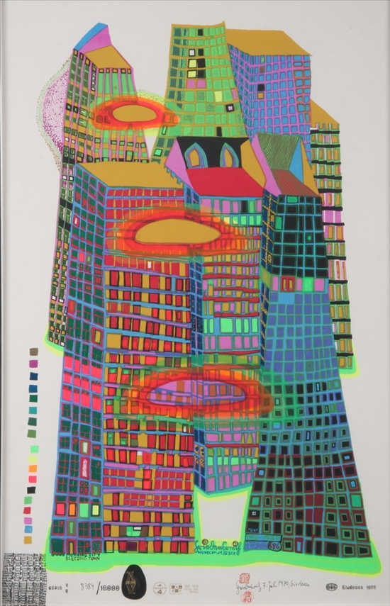 Appraisal: FRIEDRICH HUNDERTWASSER Austrian - GOOD MORNING CITY signed dated July