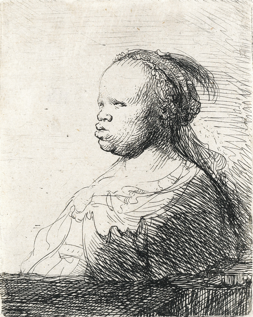 Appraisal: REMBRANDT VAN RIJN The White Negress Etching circa x mm