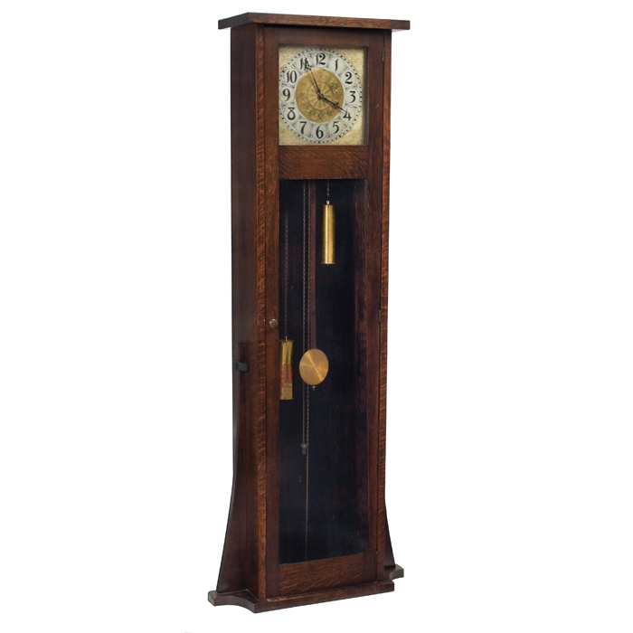 Appraisal: Shop of the Crafters clock attribution tall case form with