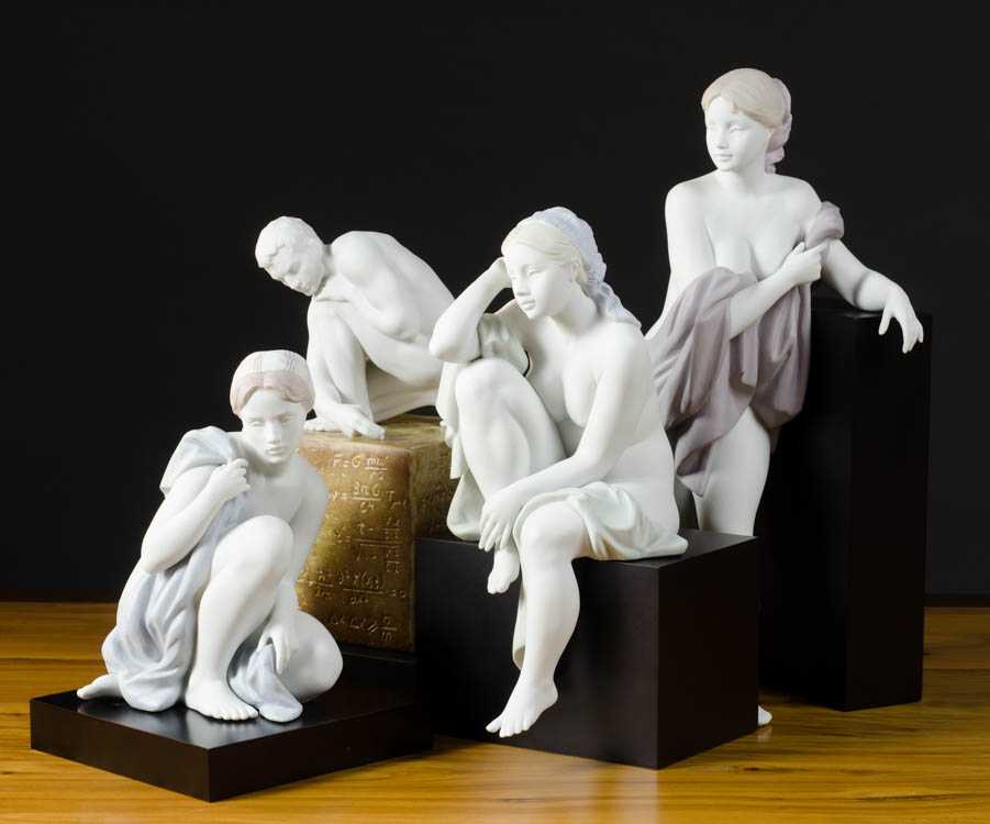 Appraisal: FOUR LLADRO PORCELAIN FIGURINES three limited editions by sculptor Alfredo