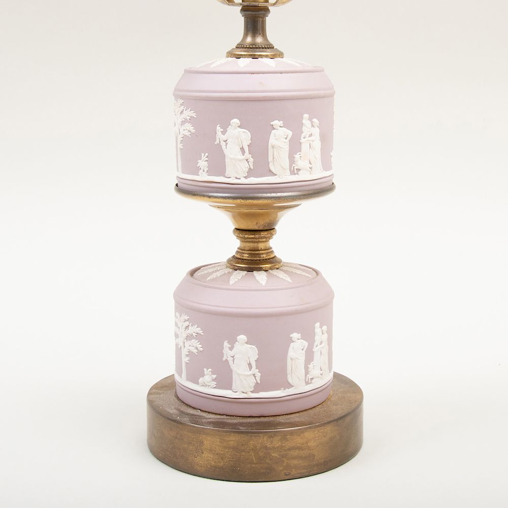 Appraisal: Wedgwood Lilac Jasperware Table Lamp in to socket Condition Minor