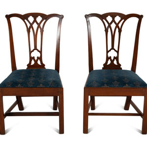 Appraisal: A Pair of American Chippendale Mahogany Side Chairs Circa Height