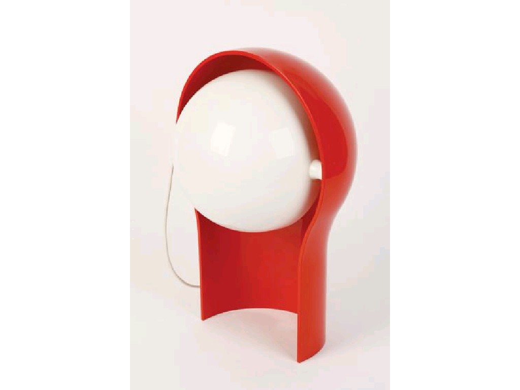 Appraisal: VICO MAGISTRETTI A TELEGONO LAMP FOR MAGISTRETTI in red plastic