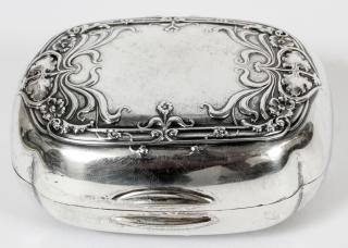 Appraisal: GORHAM STERLING SILVER HINGED SOAP BOX GORHAM STERLING SILVER HINGED