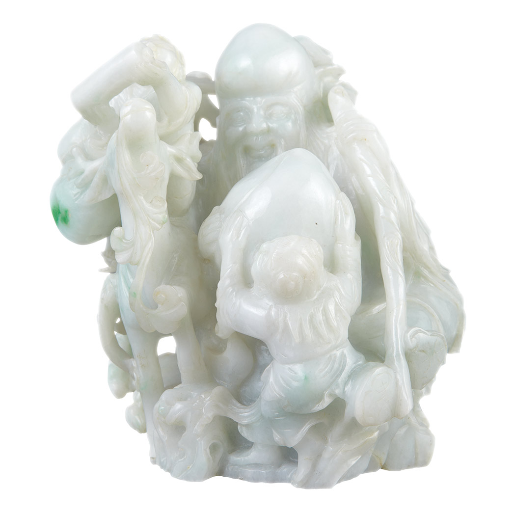 Appraisal: Chinese Jade Figure of Shoulao th Century Height inches C