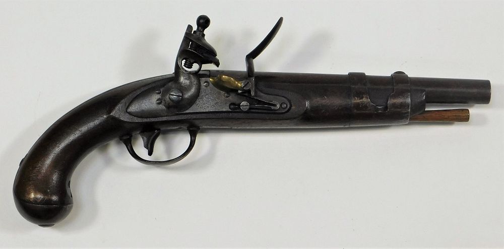 Appraisal: Model Flintlock Pistol United States C - bore walnut stock