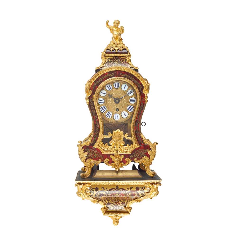 Appraisal: Y FRENCH LOUIS XV BOULLE MARQUETRY BRACKET CLOCK AND BRACKET