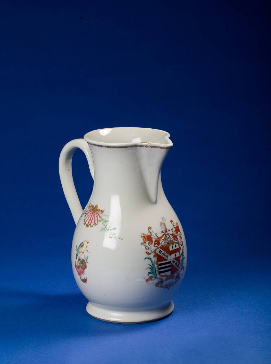 Appraisal: CHINESE EXPORT PORCELAIN ARMORIAL PITCHER CIRCA Painted and gilt on