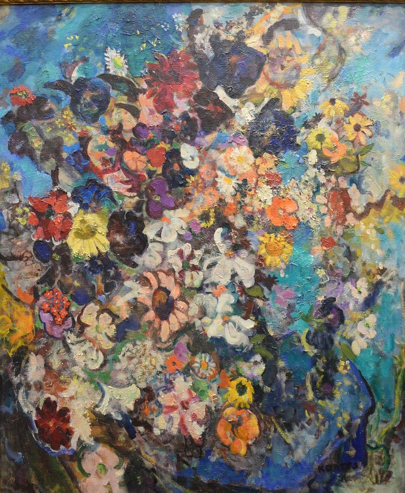 Appraisal: Kenneth Earl Bates American - Flowers oil on canvas signed