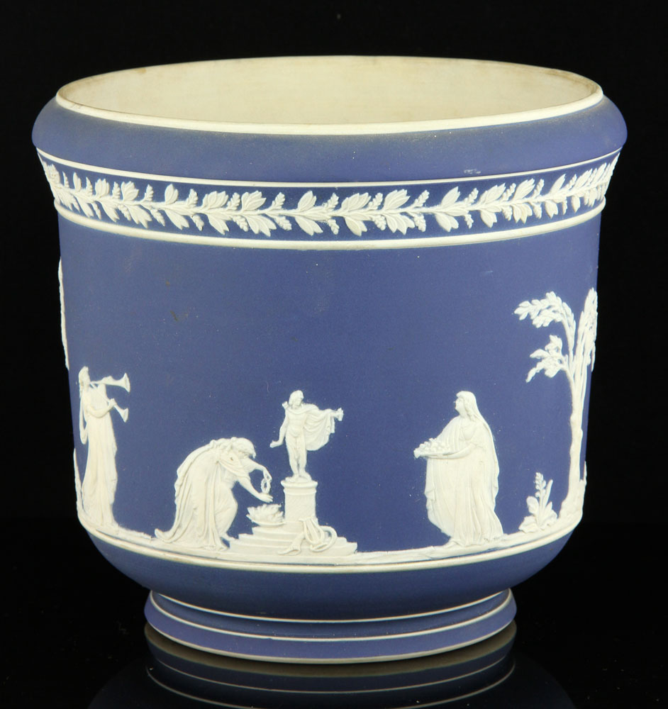 Appraisal: - Adams Jasperware Flower Pot Adams jasperware flower pot x